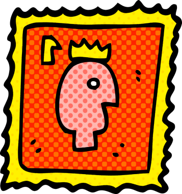 Bir insan tarafından çizilmiş posta pulu için karalama.