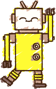 Bir insan tarafından çizilen Dans Eden Robot Tebeşiri