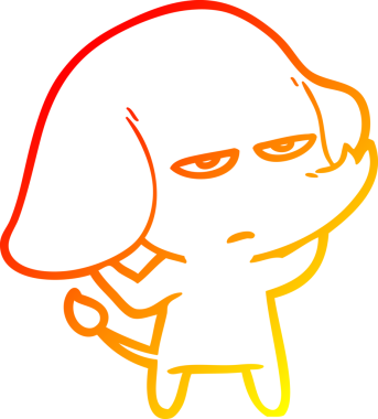 Bir insan tarafından çizilmiş kızgın bir fil çizimi.