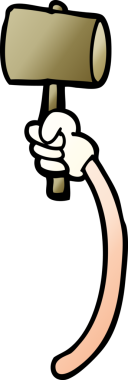 Bir insan tarafından çekiçle çizilmiş karalama kolu.