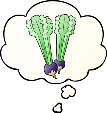 Düşünce baloncuğu olan çizgi film pancarı bir insan tarafından çizilmiş.