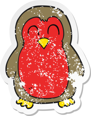 Bir insan tarafından çizilmiş bir karikatürün gerilimli retro etiketi.