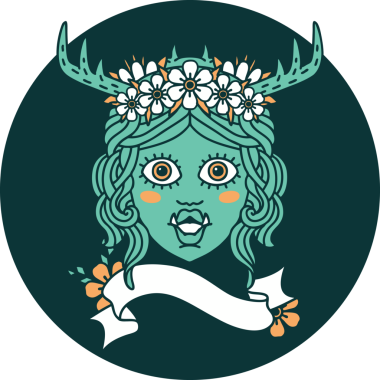 Bir insan tarafından çizilmiş Ork Druid karakter simgesi