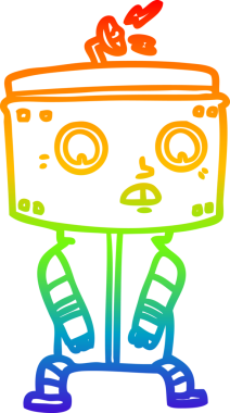 gökkuşağı gradyan çizgisi bir insan tarafından çizilmiş robot çizgi