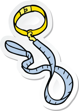 Bir insan tarafından çizilmiş tasma ve tasma.