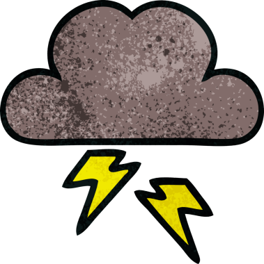 Bir insan tarafından çizilmiş fırtına bulutunun retro grunge deseni.