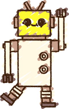 Bir insan tarafından çizilen Sallanan Robot Tebeşiri