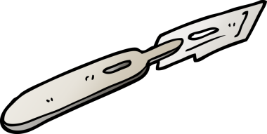 vektör gradyan çizim karikatür cerrah bıçağı bir insan tarafından çizildi