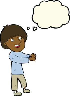 çizgi film mutlu adam bir insan tarafından çizilmiş düşünce baloncuğu ile gösteren