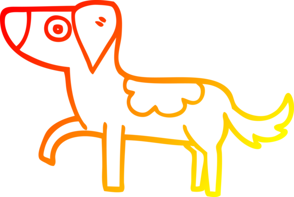 Bir insan tarafından çizilmiş bir çizgi filmin sıcak gradyan çizimi