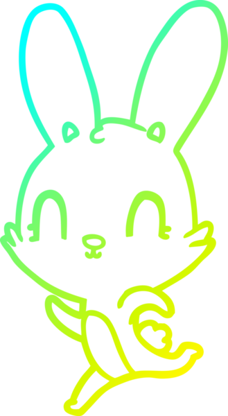 Bir insan tarafından çizilmiş şirin bir çizgi film tavşanı çizimi.