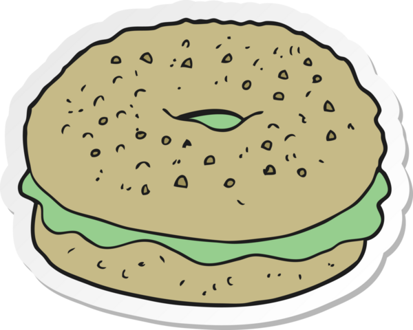 Bir insan tarafından çizilmiş bir simit etiketi.