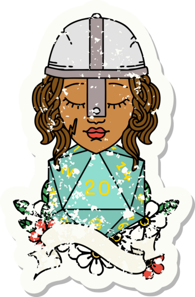 Retro Dövme Tarzı İnsan Dövüşçüsü Bir insan tarafından çizilmiş 20 zar atışıyla