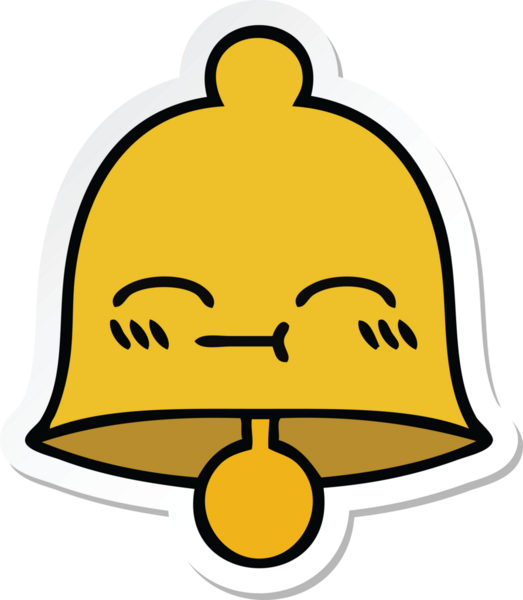 Bir insan tarafından çizilmiş sevimli bir çanın çıkartması.