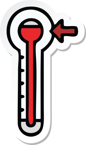 Bir insan tarafından çizilmiş sıcak termometre.