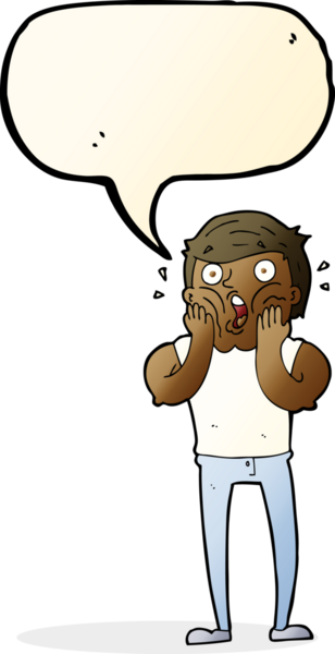 Bir insan tarafından çizilmiş konuşma baloncuğuyla nefes nefese kalmış bir adam.