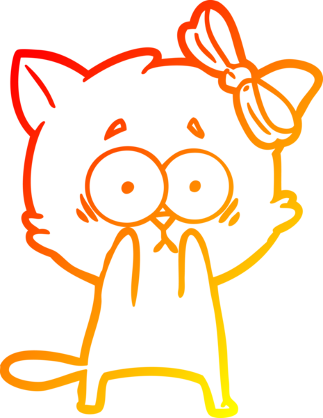 Bir insan tarafından çizilmiş çizgi film kedisinin sıcak çizgi çizimi