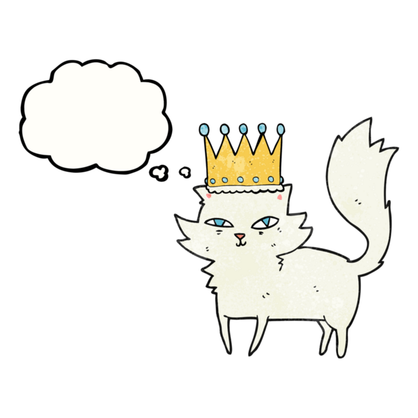 Serbest çizim düşünce balonu desenli havalı çizgi film kedisi bir insan tarafından çizilmiş.