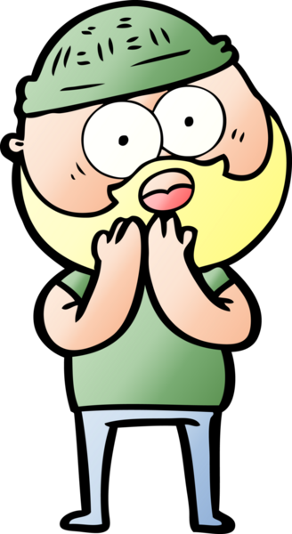 Çizgi film bir insan tarafından çizilmiş sakallı adamı şaşırttı