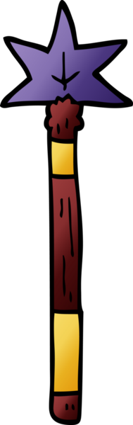 Bir insan tarafından çizilmiş sihirli değnek.