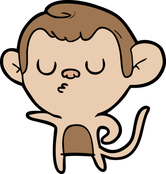 Bir insan tarafından çizilmiş çizgi maymun.