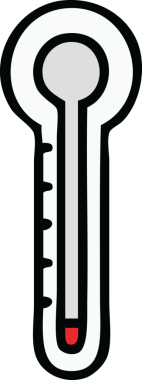 Bir insan tarafından çizilmiş güzel bir cam termometre karikatürü.