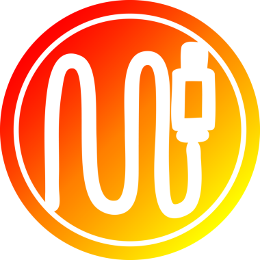 Bir insan tarafından çizilmiş elektrik prizi dairesel simgesi