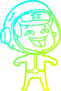 Bir insan tarafından çizilmiş gülen astronotun soğuk gradyan çizimi