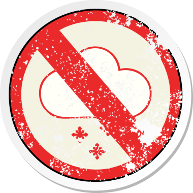 Üzüntülü bir karikatür çıkartması. Kar bir insan tarafından çizilmesine izin verilmiyor.