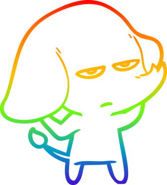 gökkuşağı gradyan çizimi bir insan tarafından çizilmiş bir karikatür fili