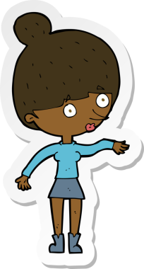 Bir insan tarafından çizilmiş bir karikatür çıkartması.