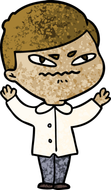 Bir insan tarafından çizilmiş kızgın bir adam.