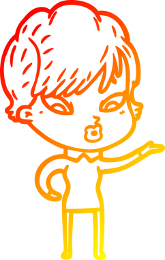 Bir insan tarafından çizilmiş bir karikatür kadın çizimi