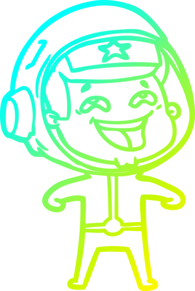 Bir insan tarafından çizilmiş gülen astronotun soğuk gradyan çizimi