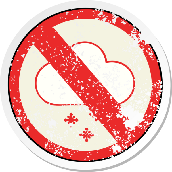 Üzüntülü bir karikatür çıkartması. Kar bir insan tarafından çizilmesine izin verilmiyor.