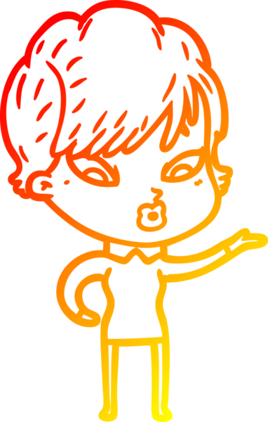 Bir insan tarafından çizilmiş bir karikatür kadın çizimi