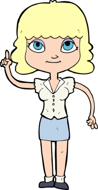 Bir insan tarafından çizilmiş bir fikri olan karikatür kadın.