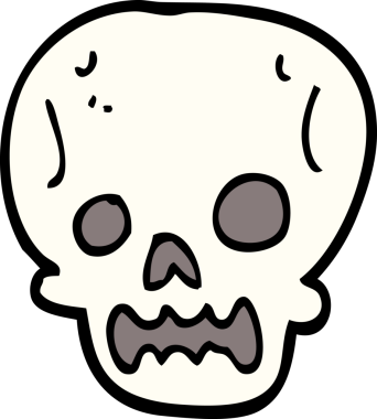 Bir insan tarafından çizilmiş cadılar bayramı kafatası karalaması.