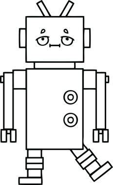Bir insan tarafından çizilmiş robot çizimi