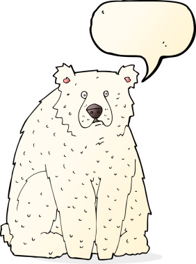 Bir insan tarafından çizilmiş komik kutup ayısı çizgi filmi.