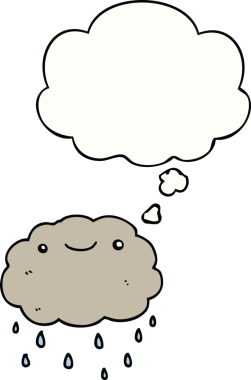 Bir insan tarafından çizilmiş düşünce baloncuklu çizgi film bulutu