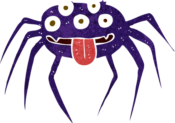 Bir insan tarafından çizilmiş iğrenç cadılar bayramı örümceği.