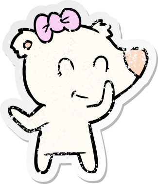 Bir insan tarafından çizilmiş dişi kutup ayısı karikatürü.