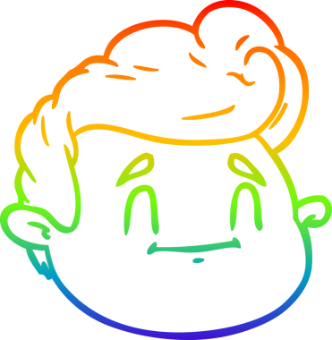 gökkuşağı gradyan çizgi çizimi bir insan tarafından çizilmiş bir erkek yüzü