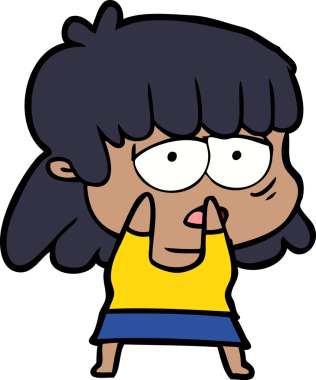 Bir insan tarafından çizilmiş yorgun bir kadın.