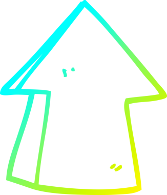 Soğuk gradyan çizgi çizimi bir insan tarafından çizilmiş bir oku işaret ediyor.