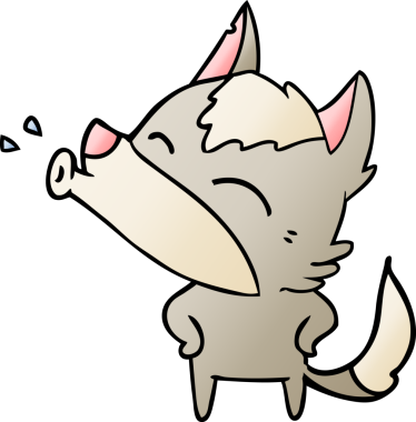 Bir insan tarafından çizilmiş uluyan kurt çizgi filmi.