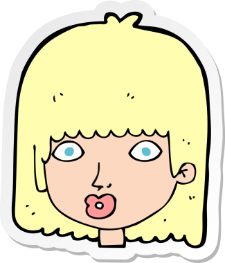 Bir insan tarafından çizilmiş bir karikatür çıkartması.