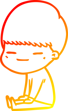 Bir insan tarafından çizilmiş çizgi film karakteri kendini beğenmiş bir çocuğun sıcak çizgi çizimi