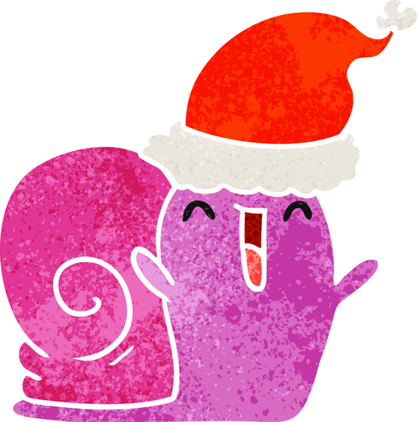 Bir insan tarafından çizilmiş Kawaii salyangozunun eski bir karikatürü.